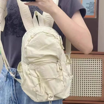 Qfdian Patchwork Contrast Color Fashion Backpacks Trendy All Match Travel Casual Backpack 2025 New Women Sweet Y2k Aesthetic Schoolbags
